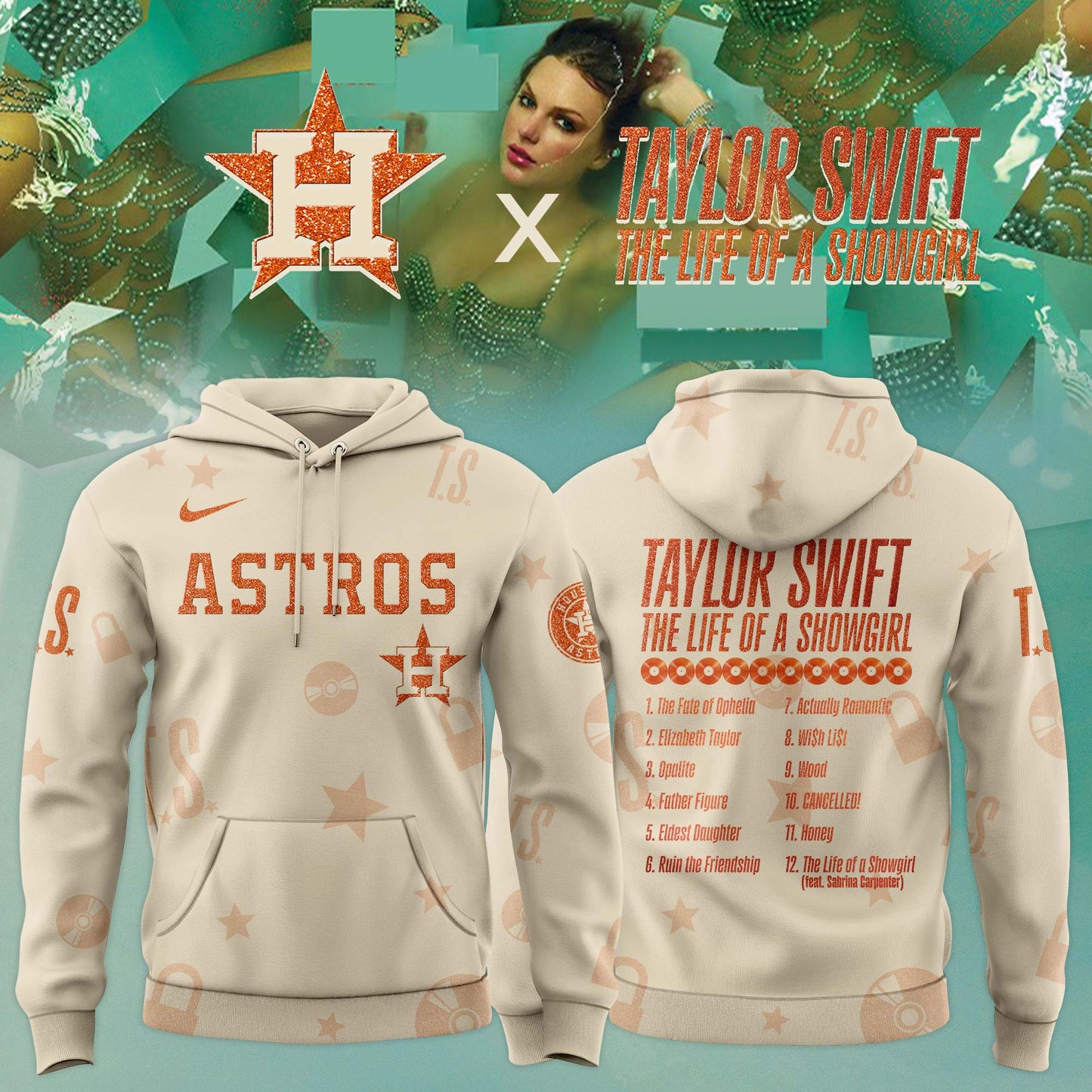 MLB x Taylor Swift “The Life of a Showgirl” 2025 Limited Editions Jersey Hoodie