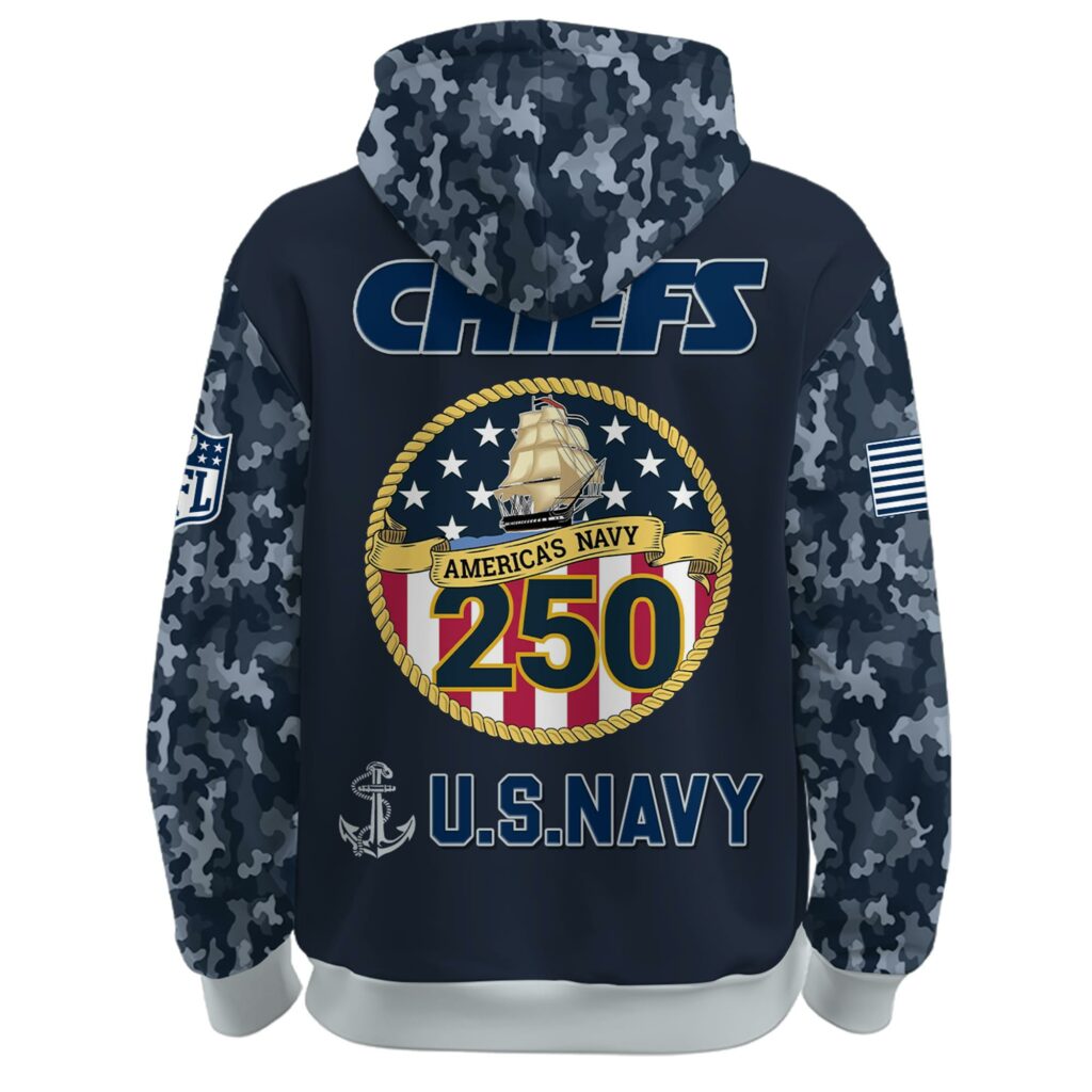 Kansas City Chiefs Navy 250th Birthday Hoodie Limited Edions
