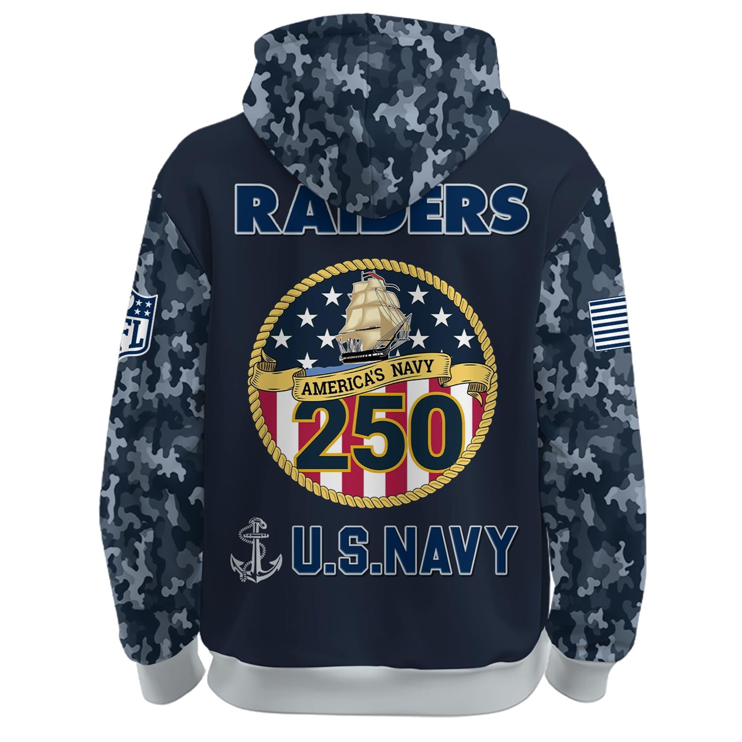 Las Vegas Raiders Navy 250th Birthday Hoodie Limited Edions