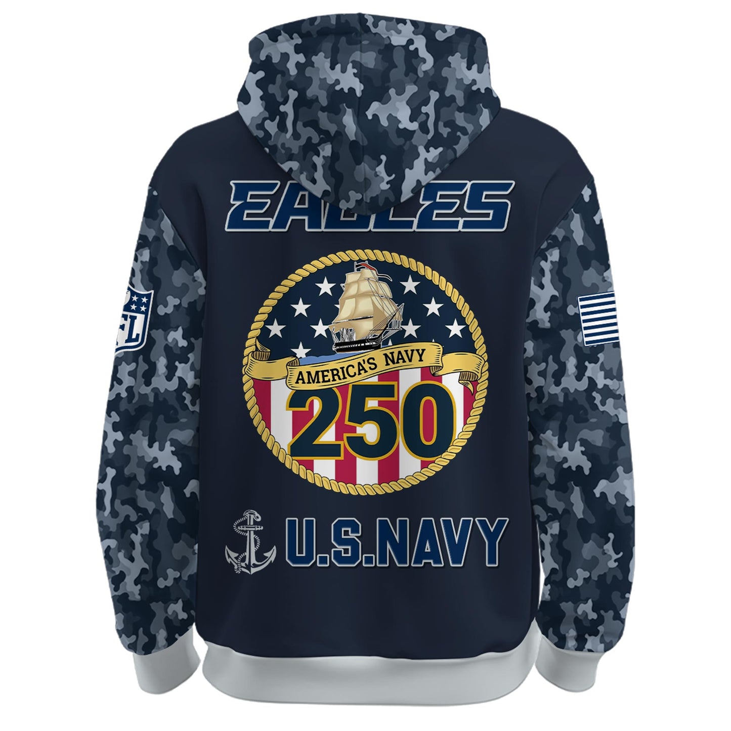Philadelphia Eagles Navy 250th Birthday Hoodie Limited Edions