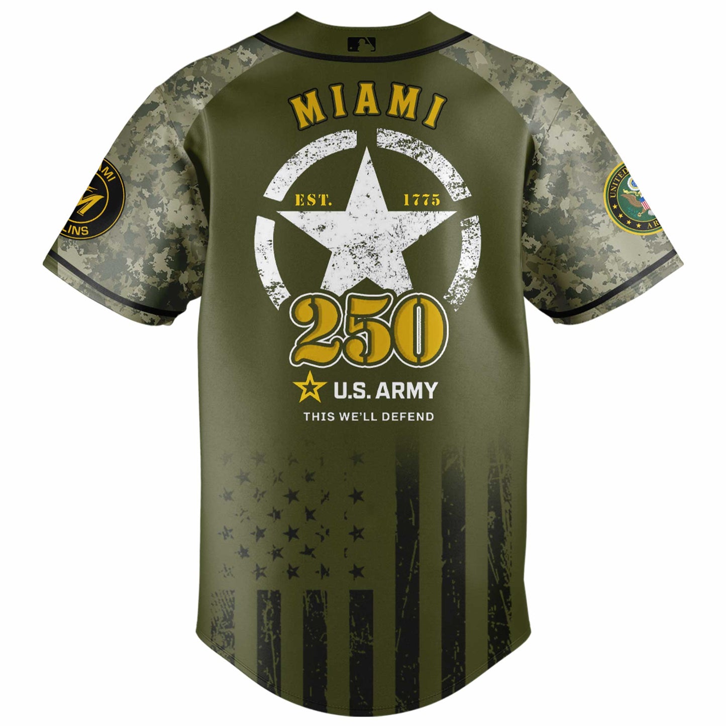 Miami Marlins MLB x 250 U.S. ARMY Jersey 03