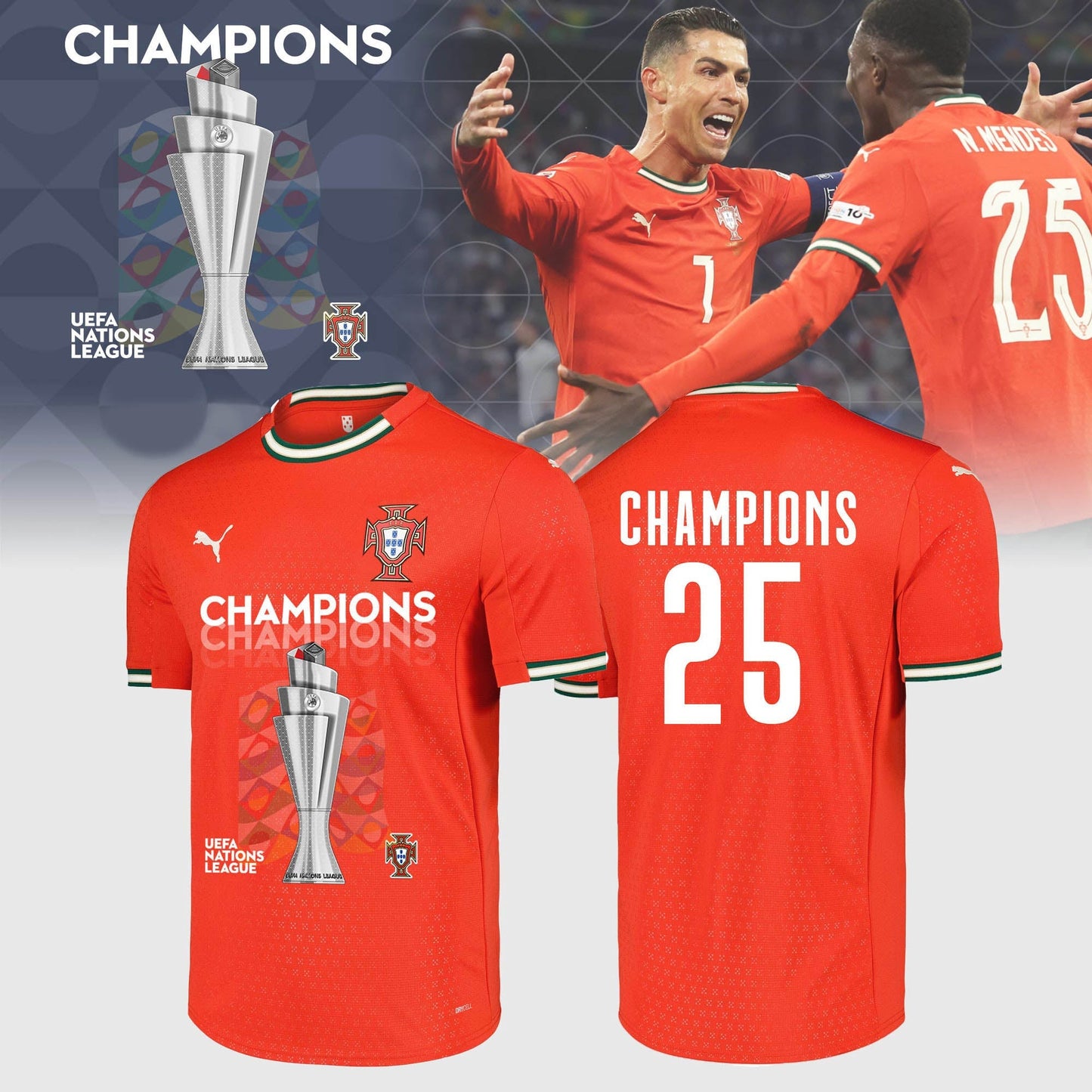 Portugal Champions UEFA Nations League 2025 Soccer Jersey Limited Edition Jersey
