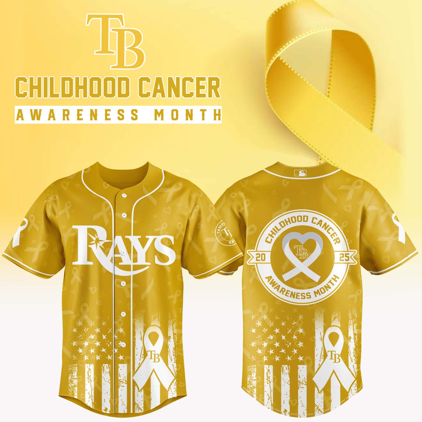Tampa Bay Rays x Childhood Cancer Awareness Month 2025 Jersey Editions Limited