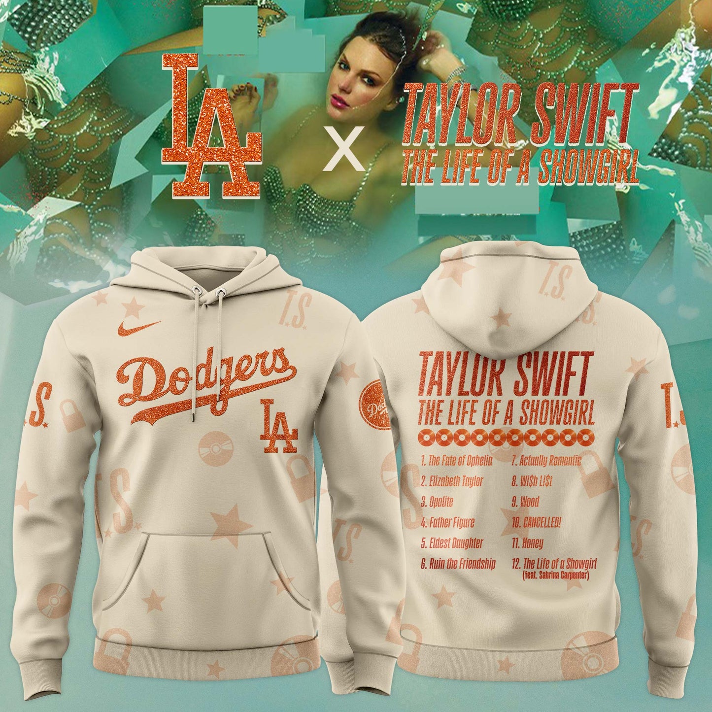 MLB x Taylor Swift “The Life of a Showgirl” 2025 Limited Editions Jersey Hoodie