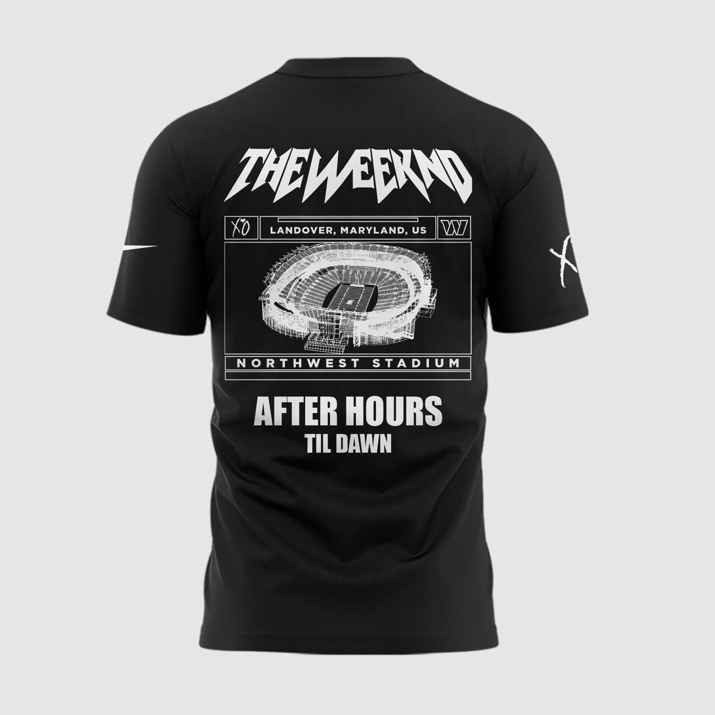 Exclusive Version Washington Commanders x The Weeknd 2025 Black Tshirt