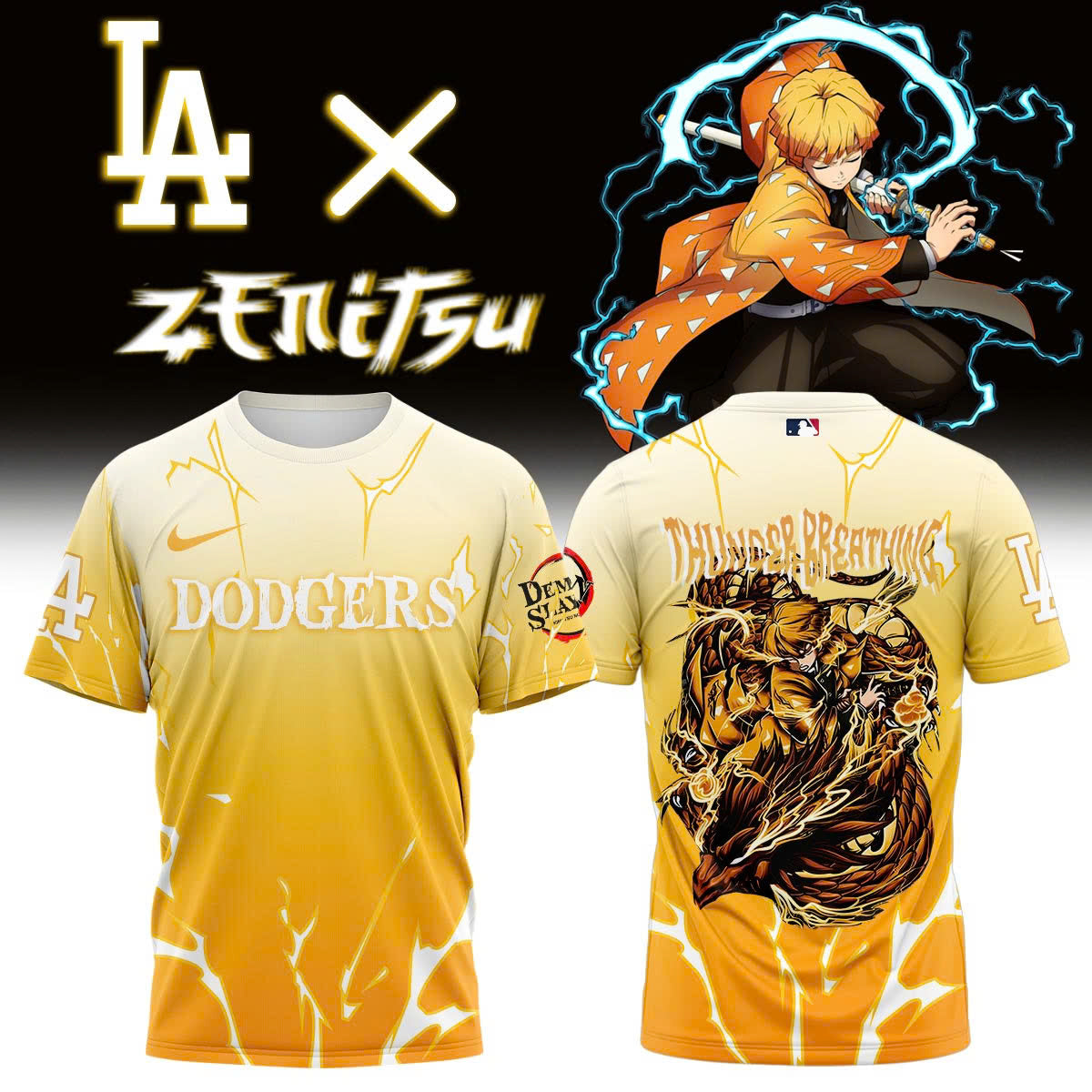 LA vs Demon slayer Agatsuma Zenitsu Tshirt