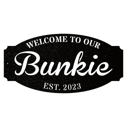 Welcome to Our Bunkie Metal House Sign, Outdoor Monogram Metal Sign, Custom Address Sign, Housewarming Sign