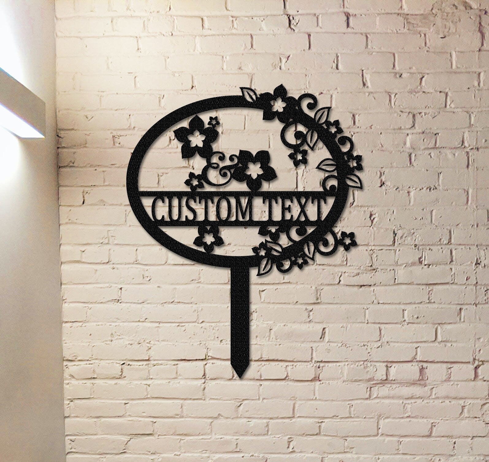 Custom Garden Stake Sign,Grave Marker Sign,Garden Sign With Stake,Floral Garden Art,Garden Decor,Yard Decor,Garden Name Sign