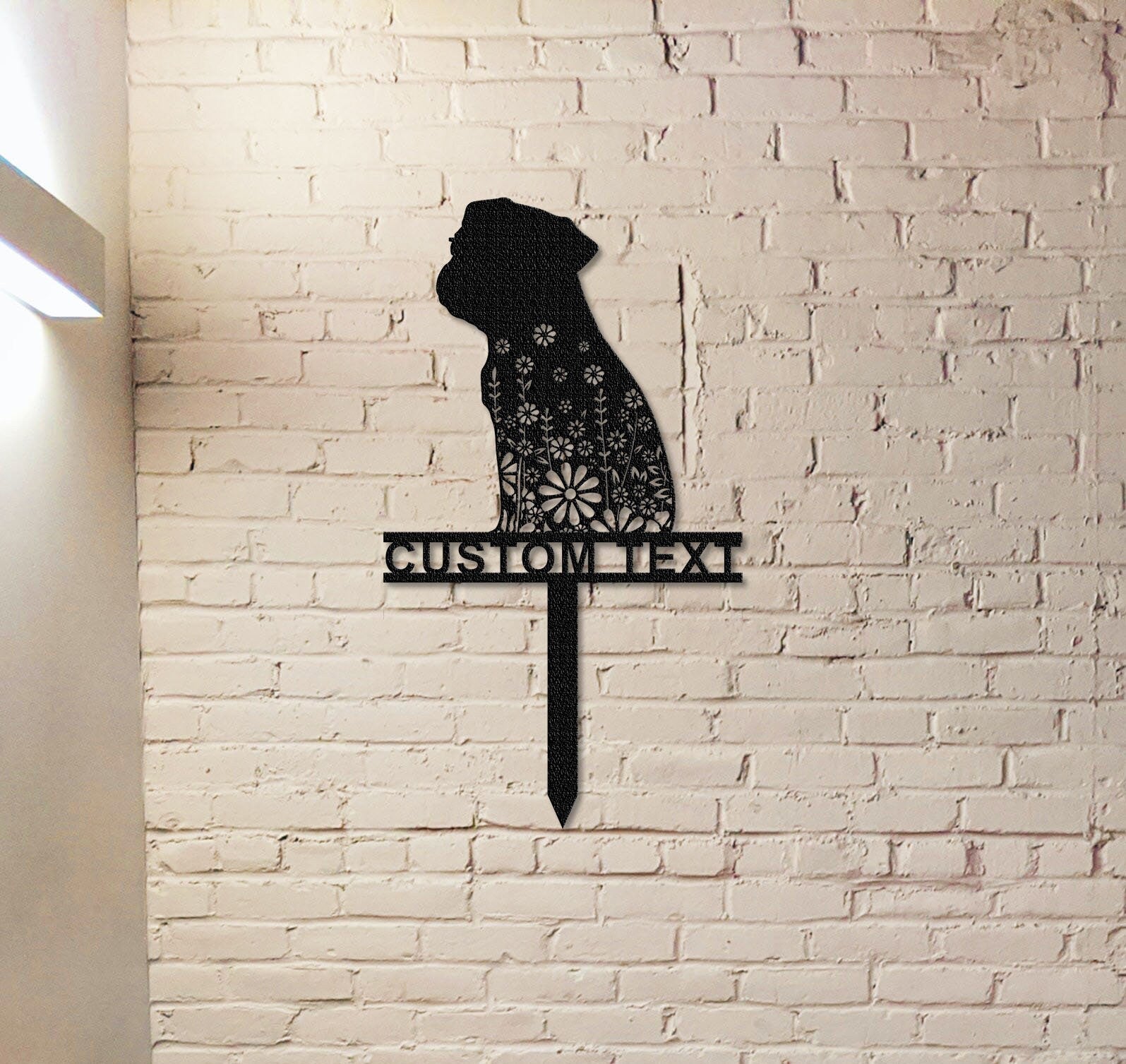 Custom Pug Memorial Stake Sign,Pet Grave Markers Sign, Metal Sign With Stake,Pet Loss Gift,Sympathy Sign, Remembrance Stake