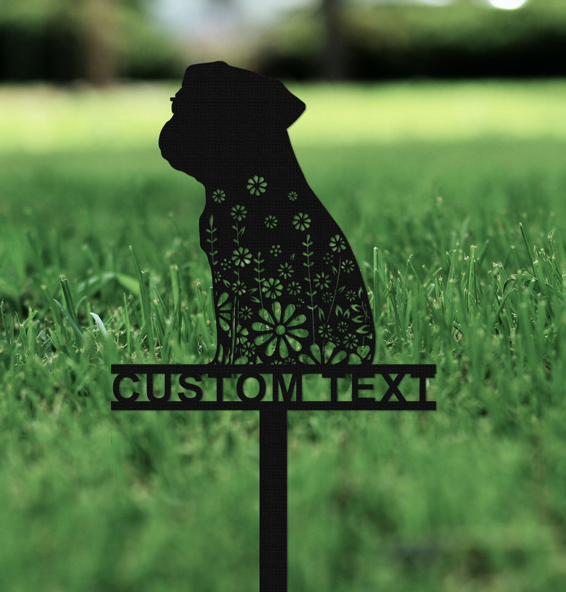 Custom Pug Memorial Stake Sign,Pet Grave Markers Sign, Metal Sign With Stake,Pet Loss Gift,Sympathy Sign, Remembrance Stake