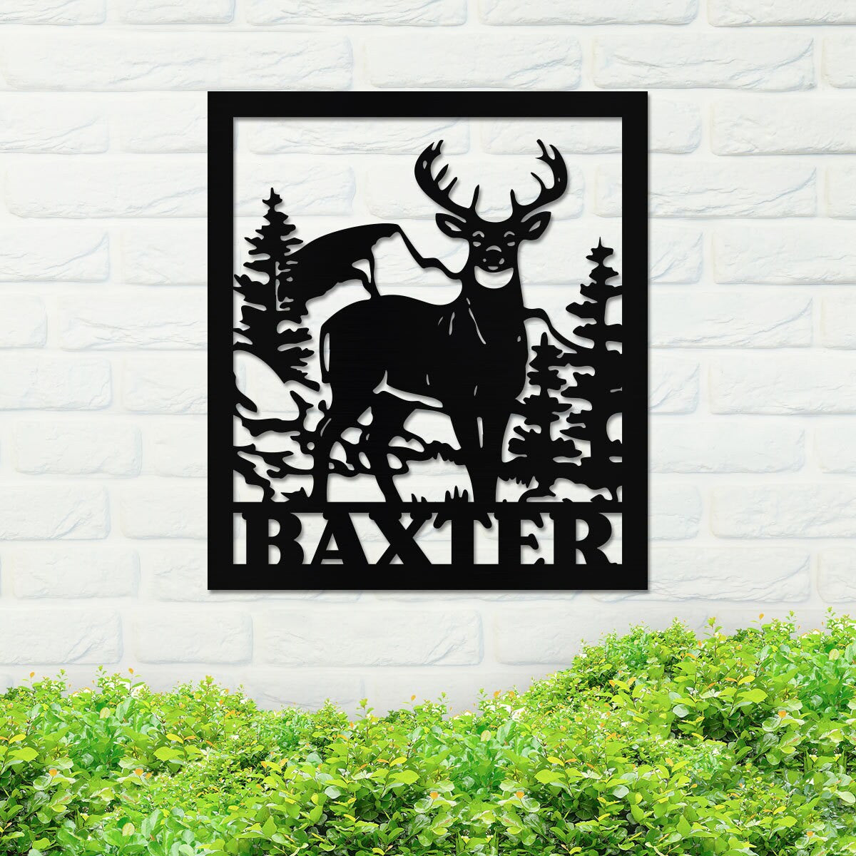 Metal Name Sign, Deer Metal Sign, Metal Name Sign, Family Name Sign, Metal Family Sign, Home Decor, Backyard Sign, Custom Name Sign