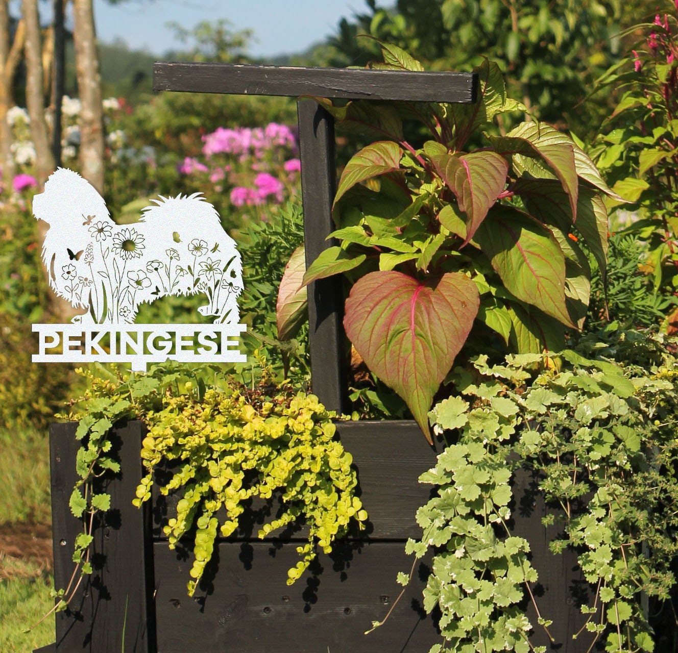 Custom Pekingese Memorial Stake Sign,Pet Grave Markers Sign, Metal Sign With Stake,Pet Loss Gift,Sympathy Sign, Remembrance Stake