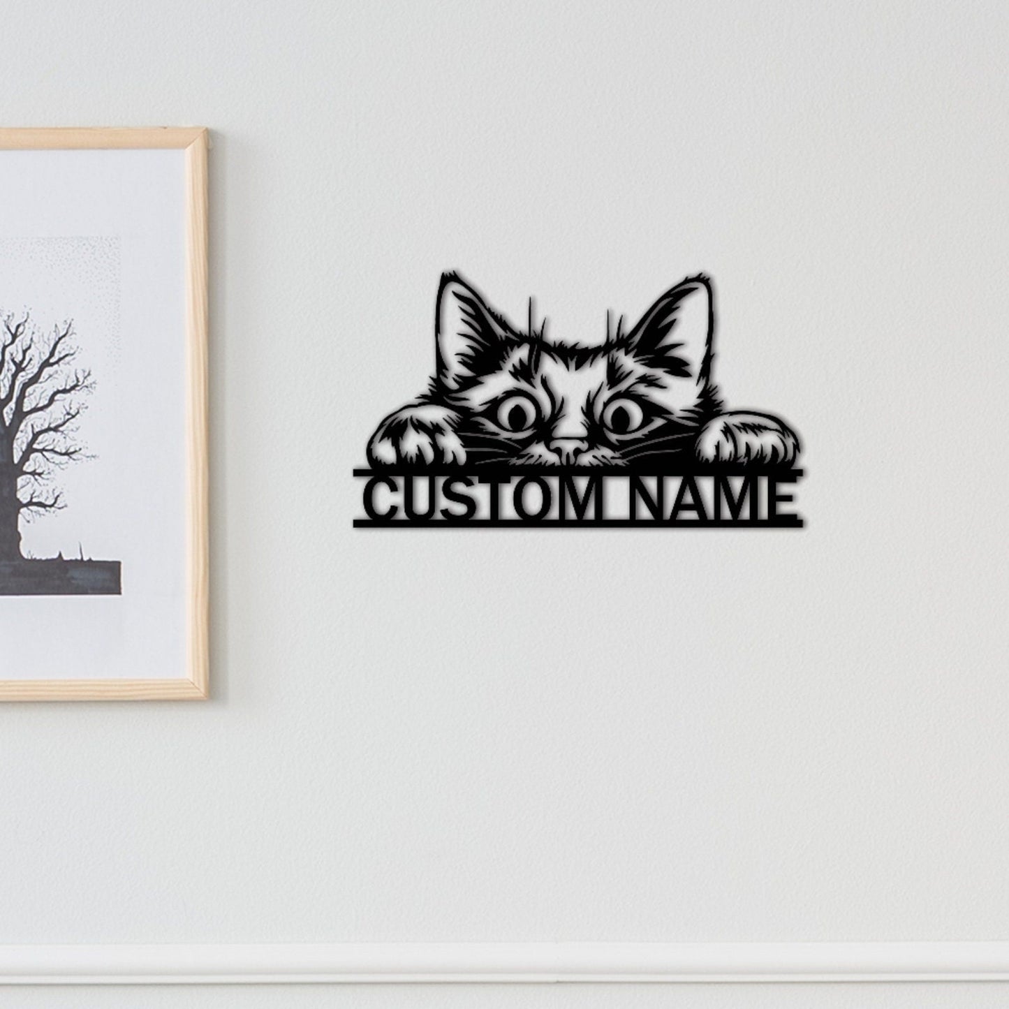 Cat Metal Sign,Cat Wall Art,Custom Cat Name Sign,Pet Lover Gift,Personalized Cat Sign,Cat Wall Decor,Room Decoration,Indoor Decor