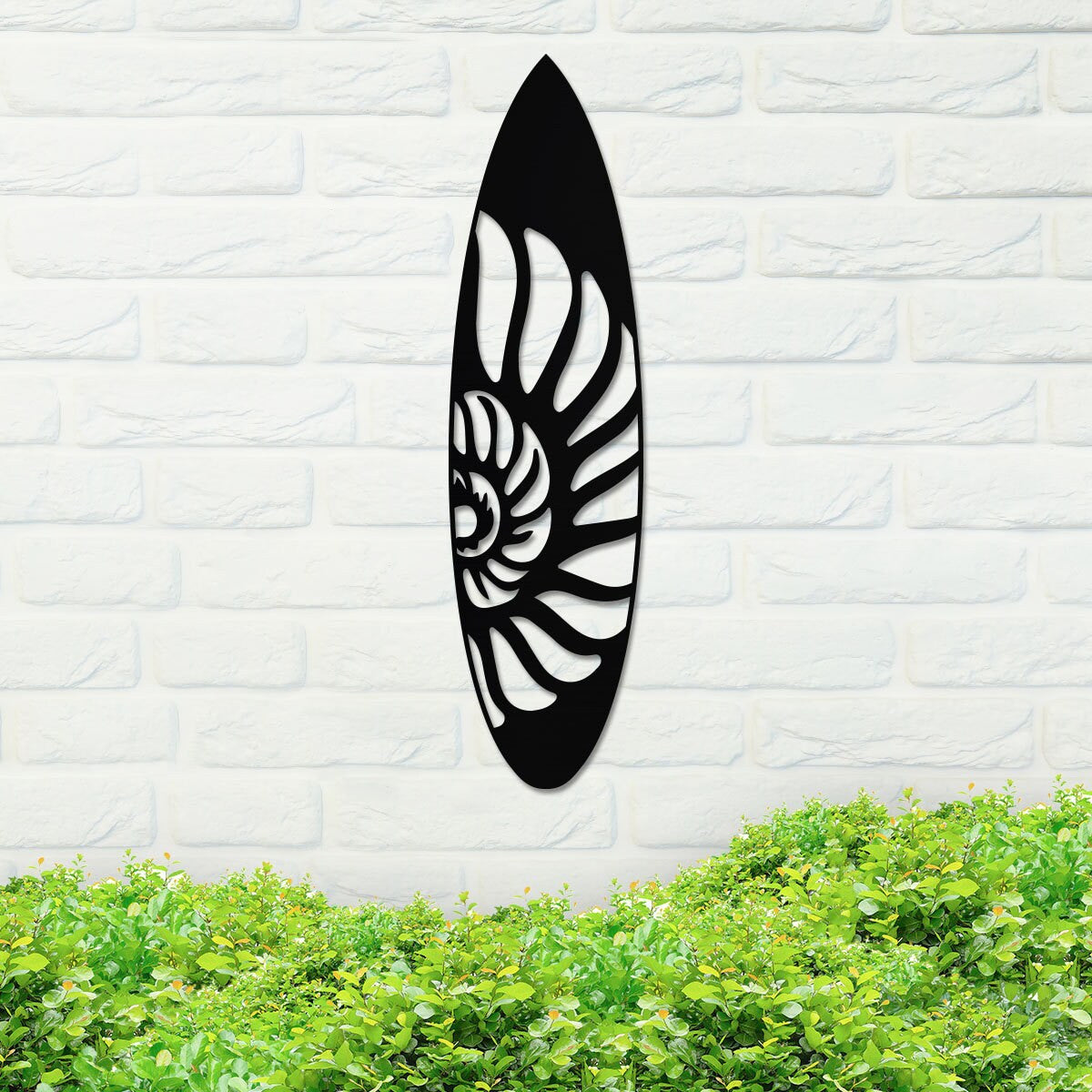 Metal Shell Surfboard Sign, Shell Surfboard Sign, Metal Surfboard Sign, Surfboard Sign, Door Hanger, Home Decor, Backyard Sign