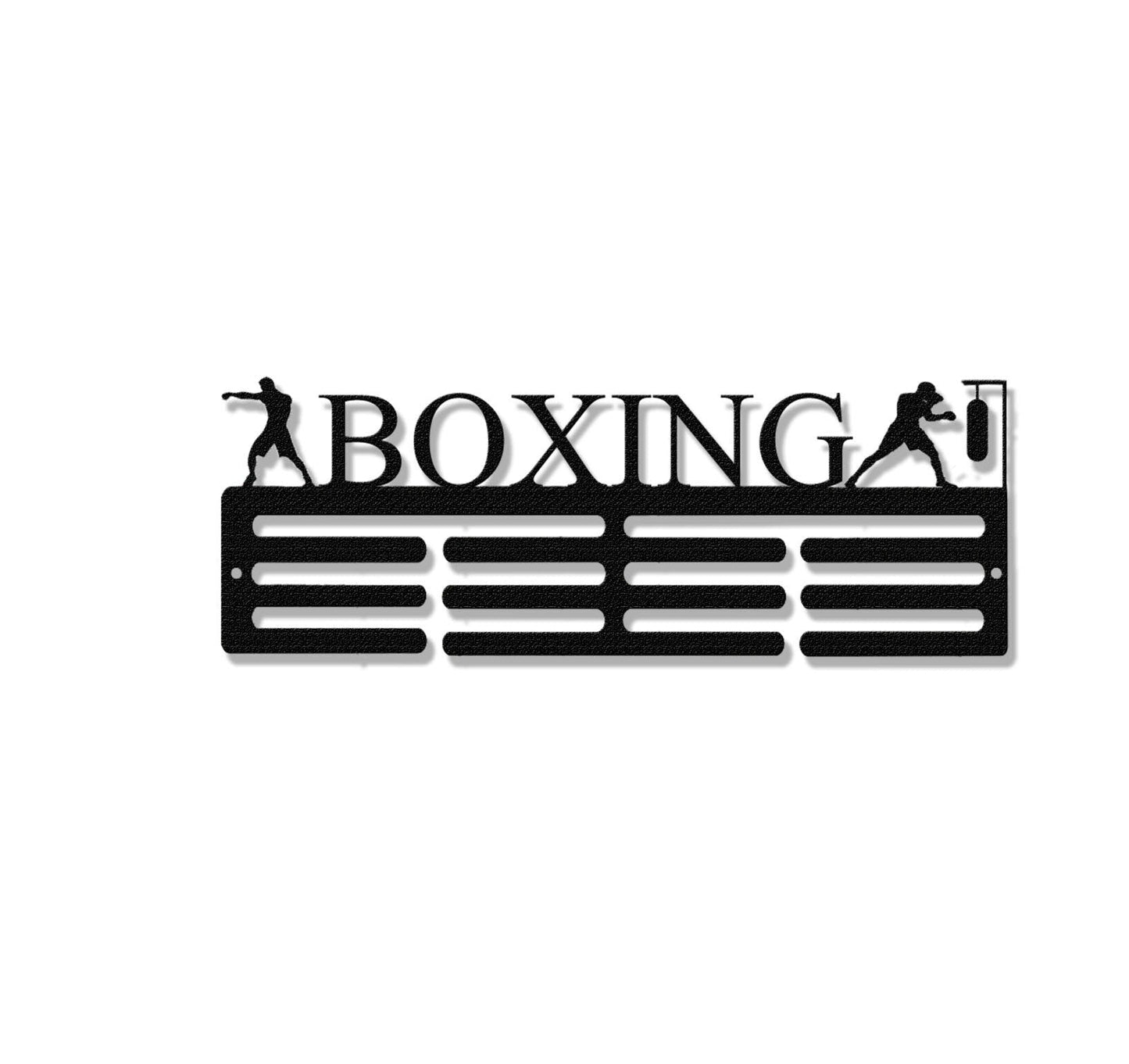 Custom Boxing Medal Hanger Metal Sign,Personalized Boxing Medal Hanger Display,2 Rungs For Medal & Ribbons,Boxing Medal Hanger Wall Art