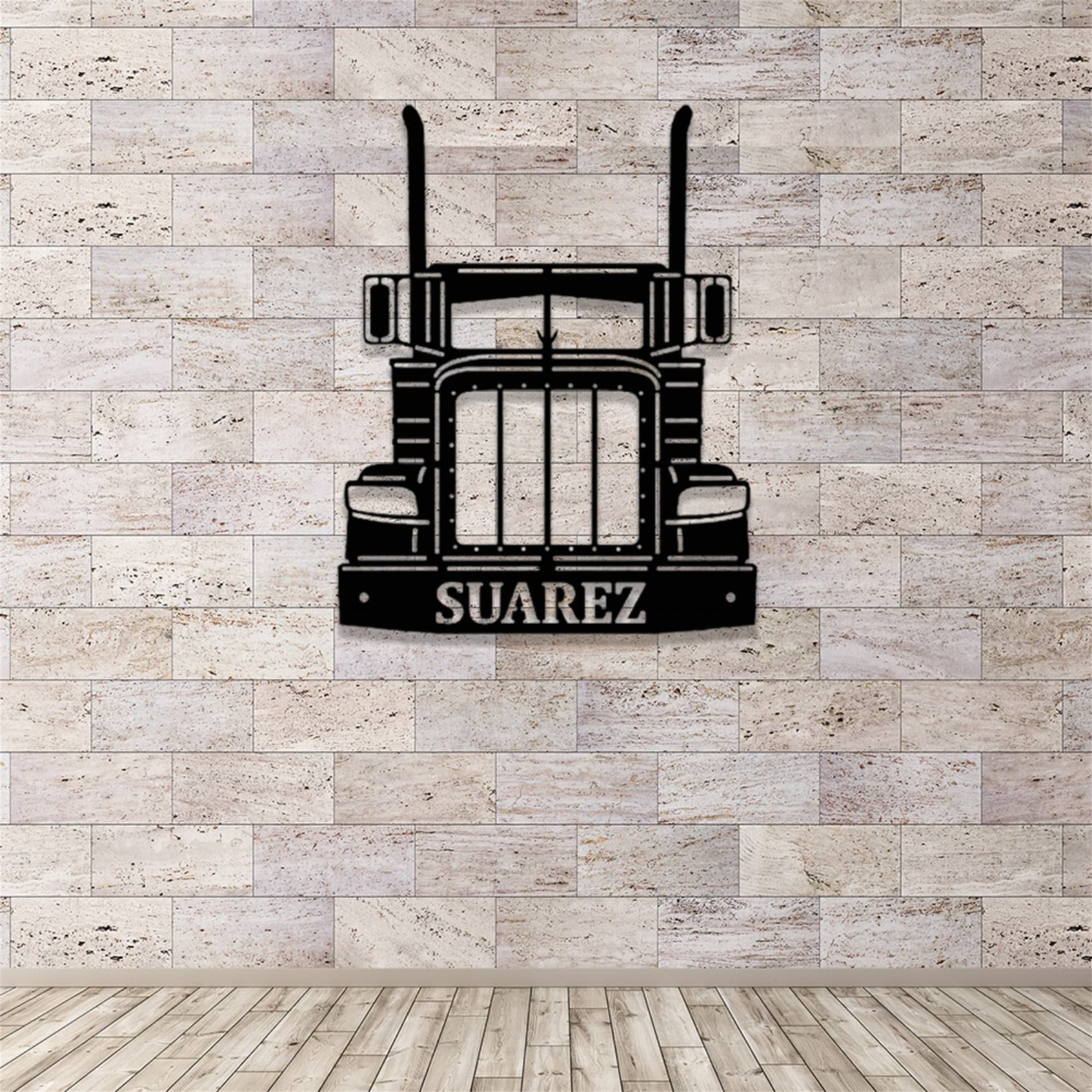 Custom Semi Truck Metal Wall Art,Semi Truck Sign With LED Lights,Personalized Truck Driver Name Sign,Semi-Trailer Wall Decor,Gifts for Dad