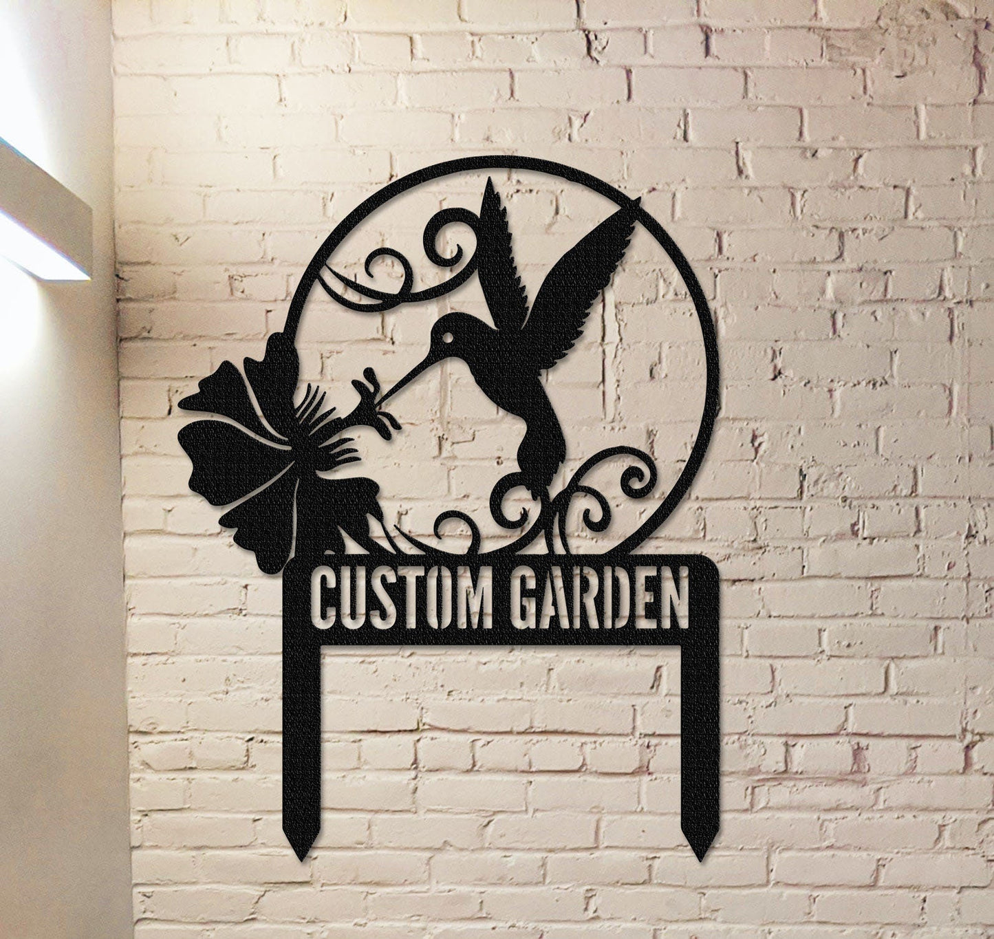 Garden Stake Sign,Custom Hummingbird Garden Sign With Stake,Hummingbird Metal Sign,Garden Decor,Yard Decor,Lawn Decor,Garden Hummingbird Art