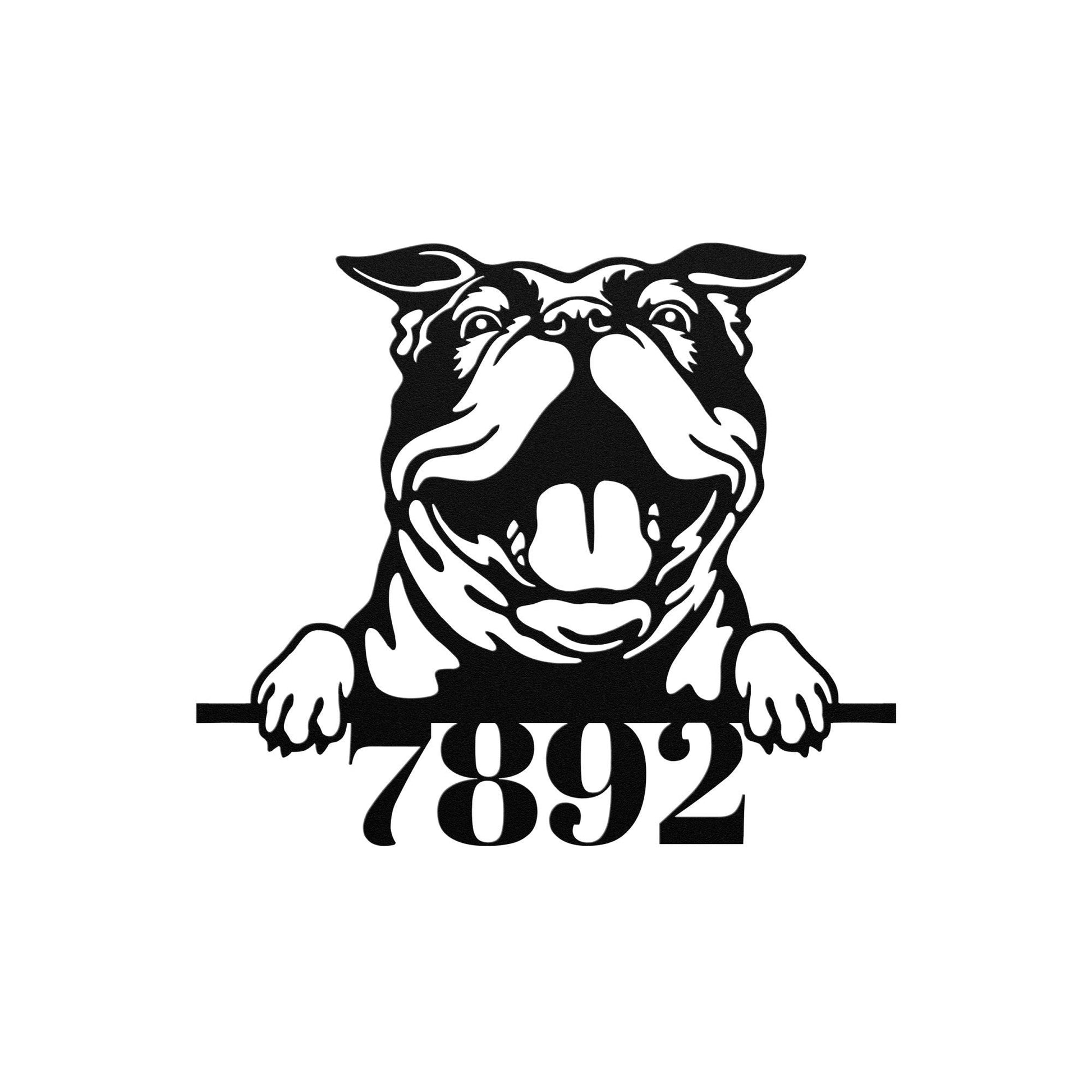 Dog Metal House Number Sign, Metal Address Sign, Metal Address Plaque, Custom Address Number Sign, Large Metal Sign, Outdoor Patio Sign