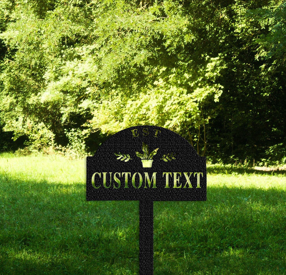 Garden Sign With Stake,Custom Stake Sign,Garden Decor,Garden Name Sign,Garden Metal Sign,Yard Decor,Lawn Decor,Garden Wall Art