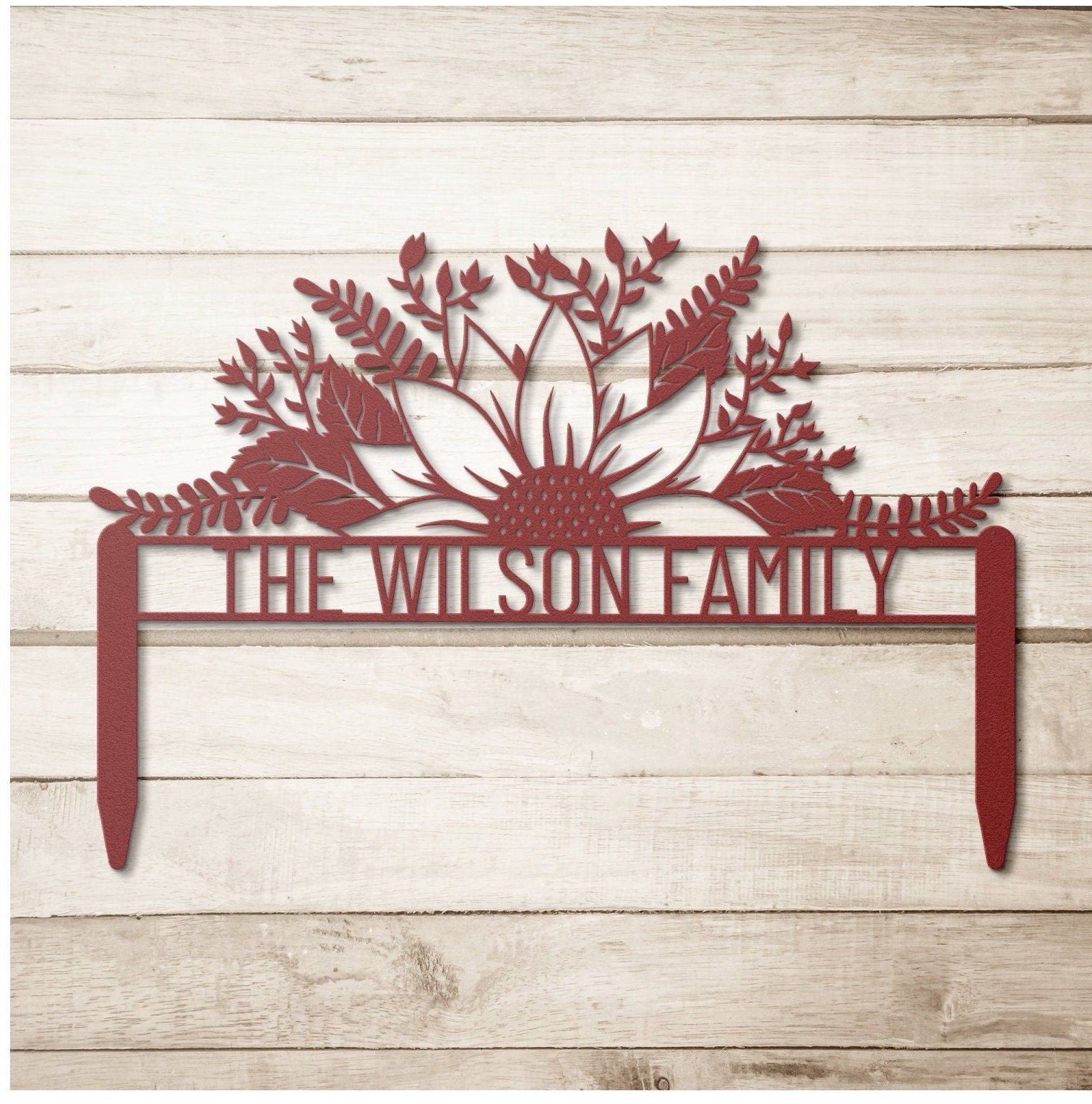 Family Custom Yard Sign, Outdoor Patio Metal Sign, Sunflower Metal Yard Sign, Welcome Yard Sign, Yard Address Sign, Address Sign For Yard