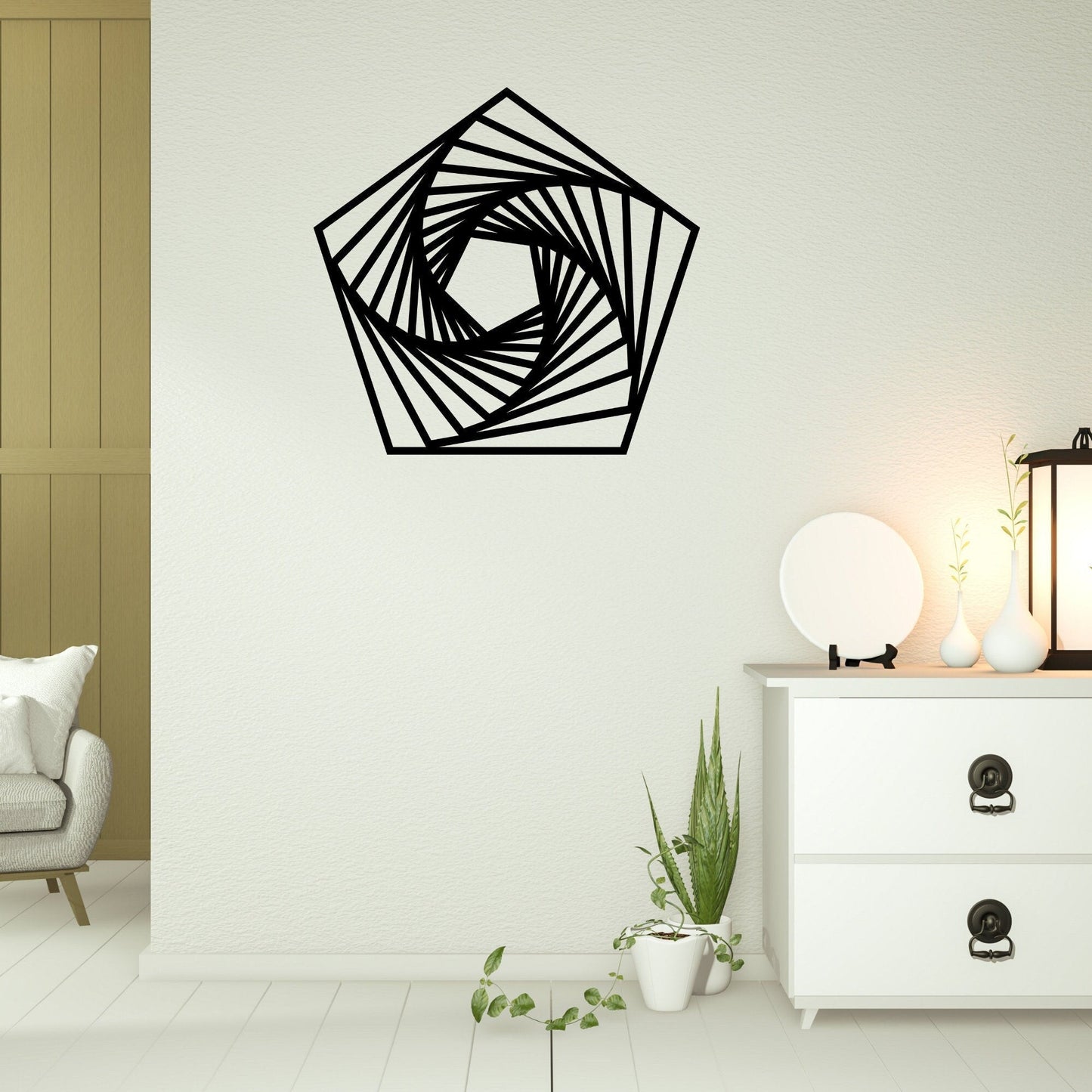 Fibonacci Pentagon Metal Sign, Golden Ratio Art, Fibonacci Numbers Wall Art, Fibonacci Sequence Sign, Inspirational Fibonacci Metal Wall Art