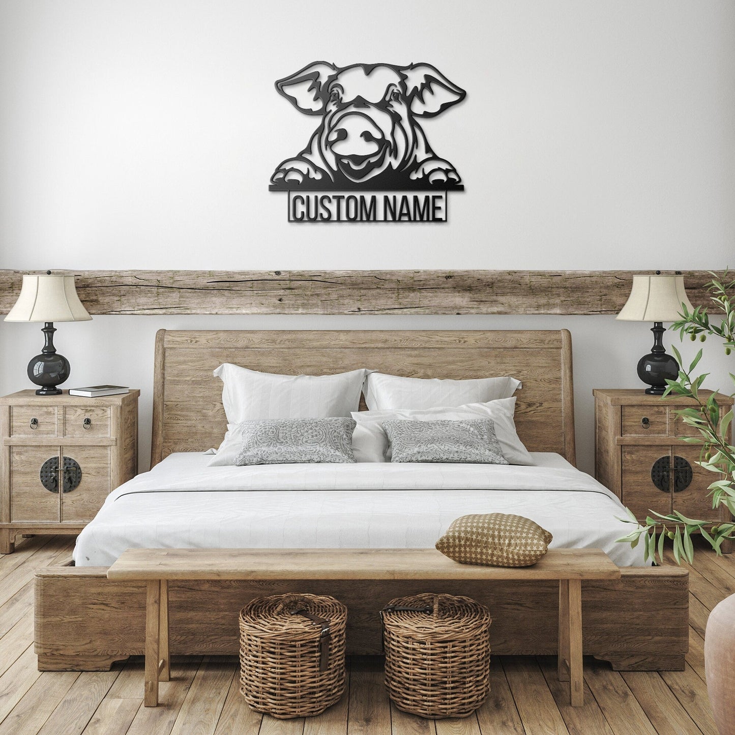 Custom Pig Metal Sign, Pig Lovers Gift, Farm Animals Wall Decor , Wall Hanging Metal Pig Sign, Gift For Farms Owners