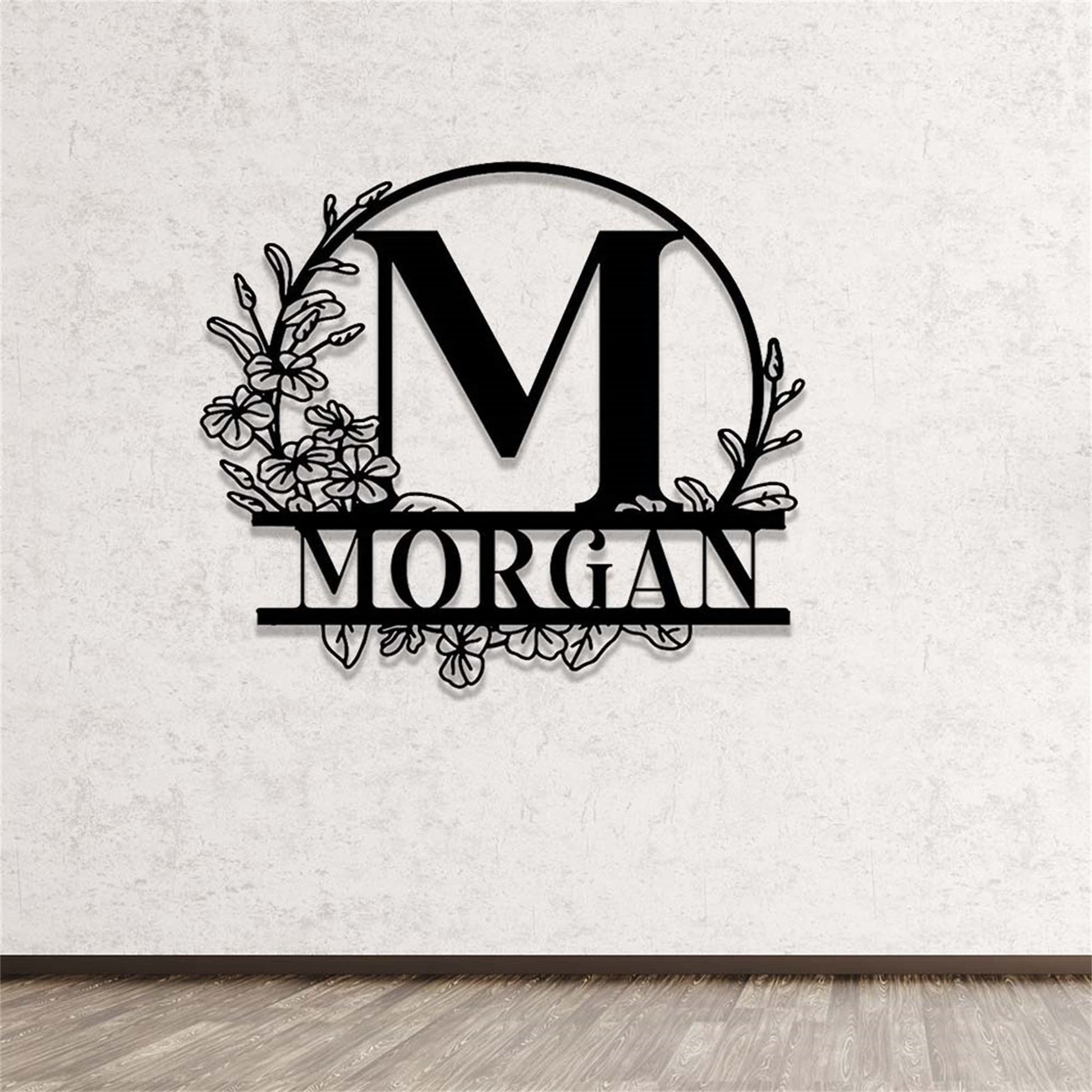 Custom Family Name Metal Sign,Monogram Sign Metal Wall Art,Last Name Sign Personalized,Wedding Gift,Initial Split Letter Monogram Wall Decor