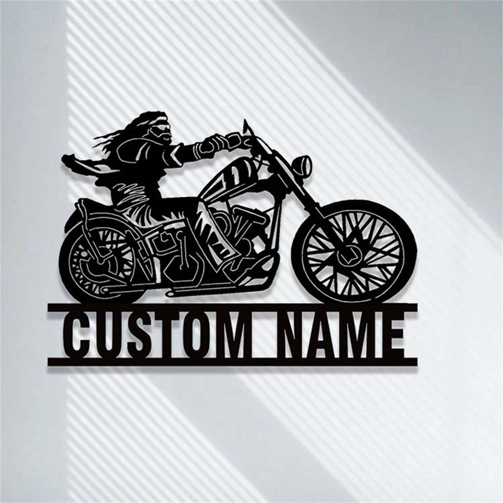 Custom Motorcycle Metal Sign,Personalized Motorbike Biker Name Signs,Man on Motorcycle Metal Wall Art,Garage Decor,Motocross Biker Gift