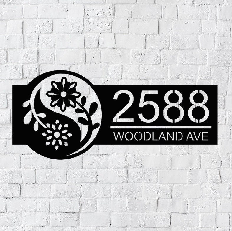 Family Initial Metal House Number Sign | Family Name Address Sign | Modern Address | Address Sign | Address Numbers | Address Plaque