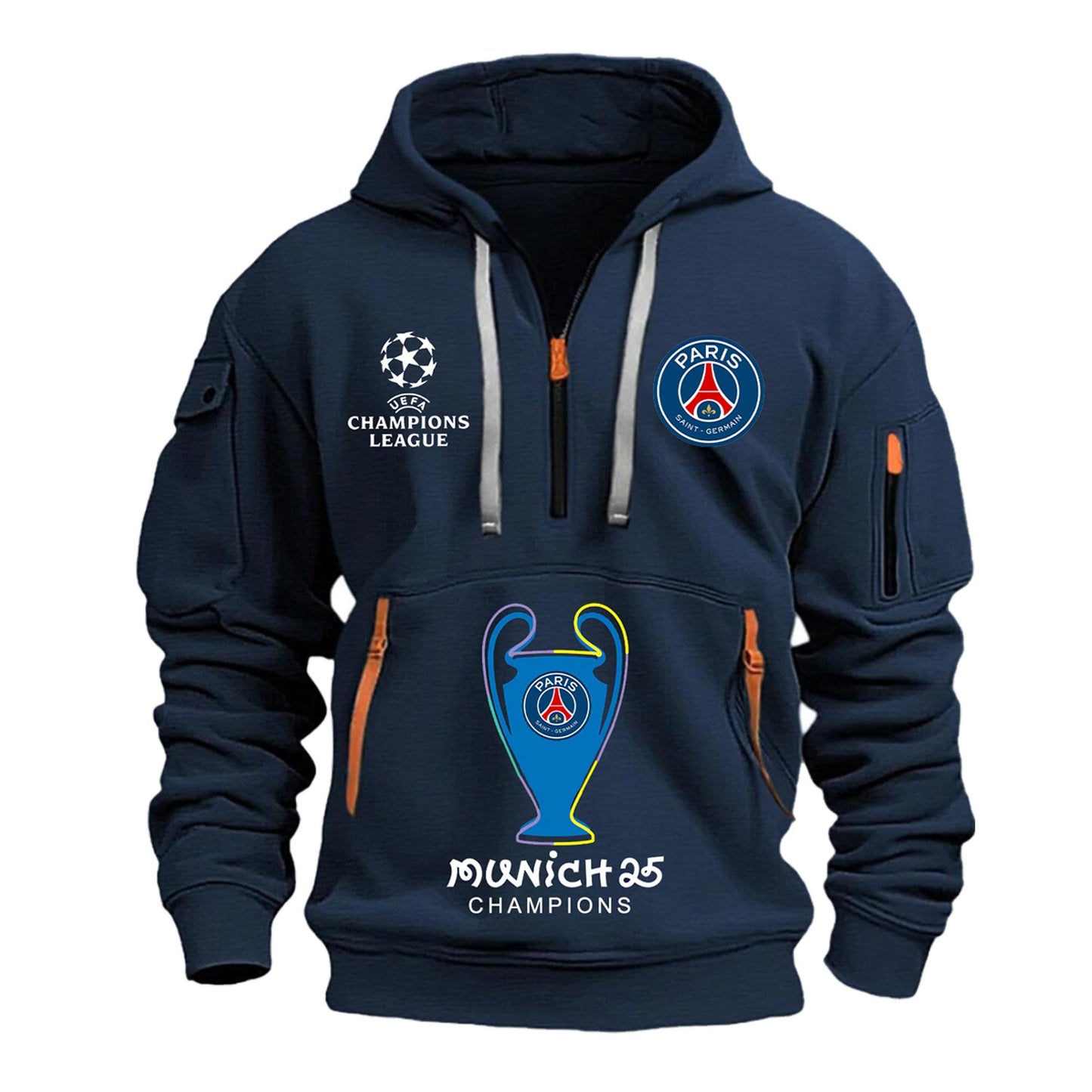 Paris Saint-Germain F.C Champions League Winner 2025 Half Zip Hoodie