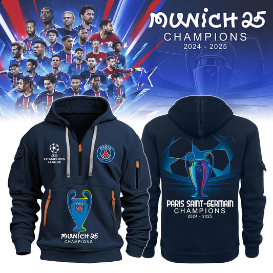 Paris Saint-Germain F.C Champions League Winner 2025 Half Zip Hoodie