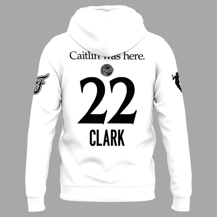 Caitlin Was Here - Caitlin Clark Signature Nike Swoosh Logo Hoodie V3 (White)