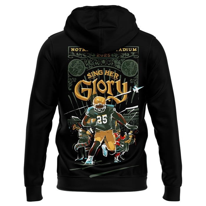 Limited Edition Notre Dame Football “Sing Her Glory” Black Hoodie 2025