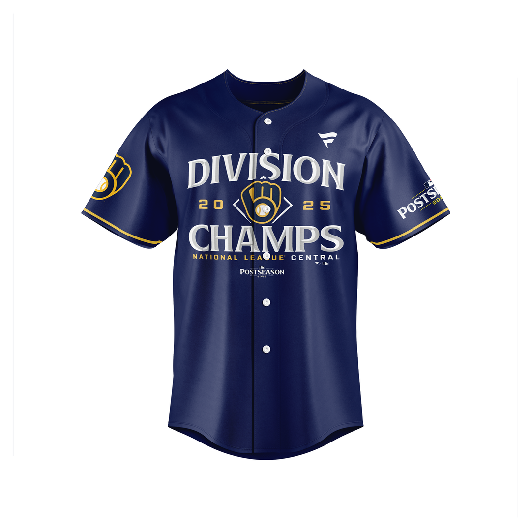 Milwaukee Brewers Navy 2025 NL Central Division Champions Locker Room Jersey