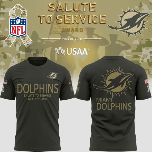 Miami Dolphins Salute to Service Sideline 2025 Tshirt