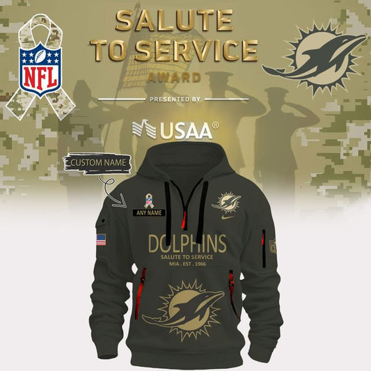 Miami Dolphins Salute to Service Sideline 2025 new Hoodie