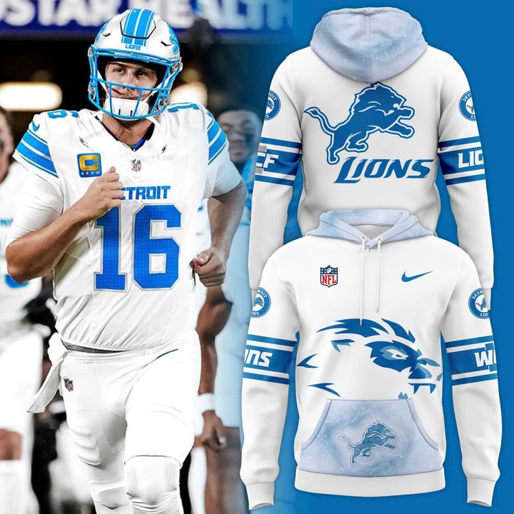 Men's Detroit Lions Nike 2025 Icy White Limited Hoodie