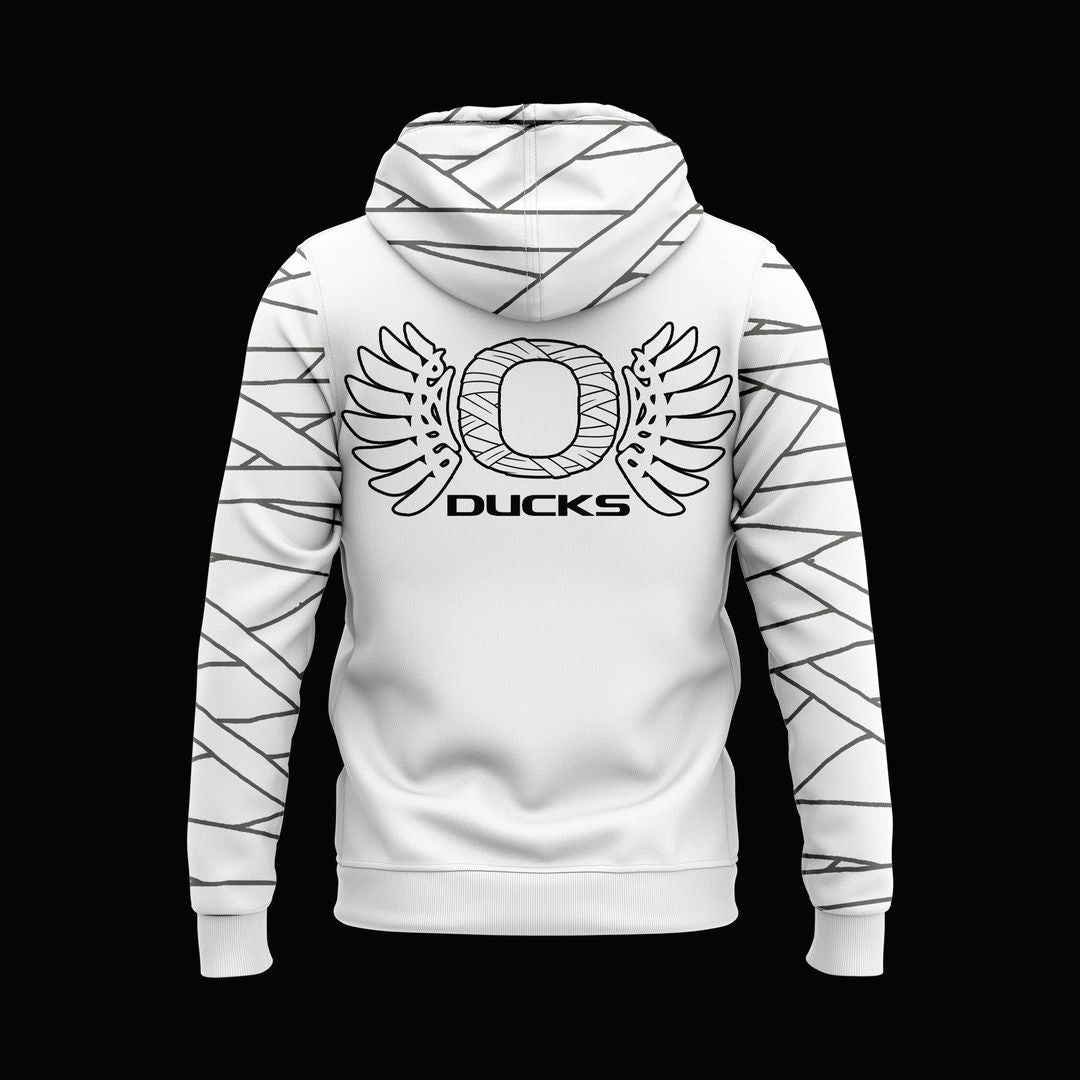 Oregon Ducks Mummy Mode White Combo Hoodie