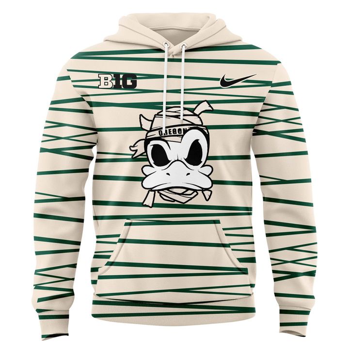 Oregon Ducks Mummy Mode White Combo Hoodie