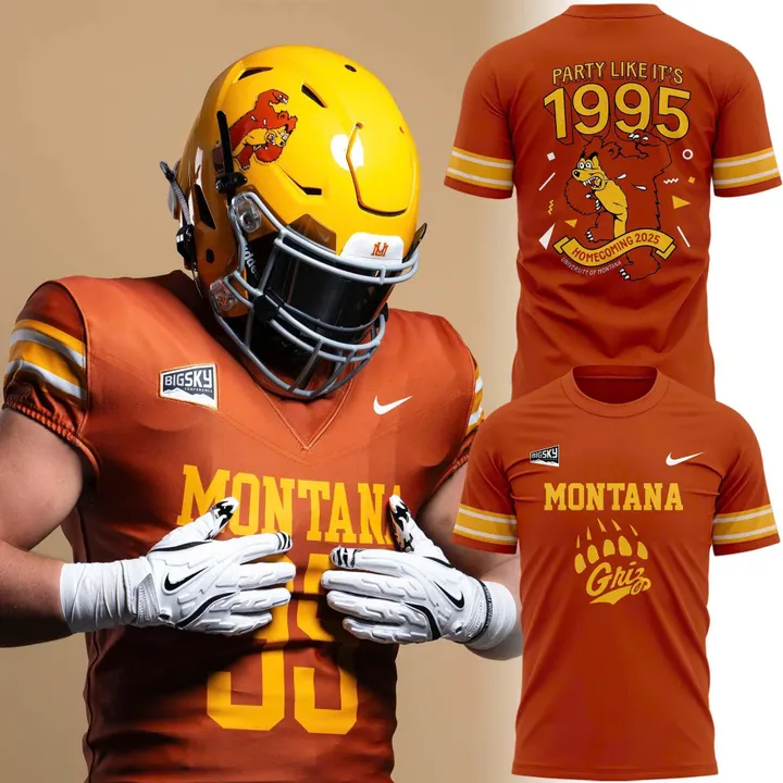 1995 Montana Grizzlies Throwbacks Uniform T-Shirt