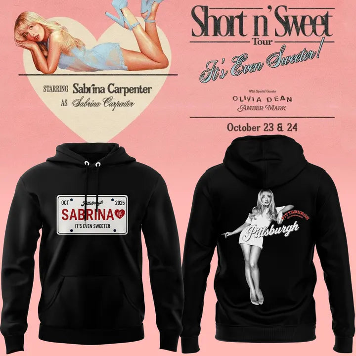 Exclusive Version Short N' Sweet Tour Pittsburgh Black Hoodie 2025