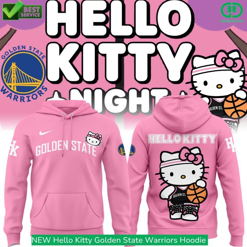 Special New Golden State Warriors x Hello Kitty Night Pink Hoodie