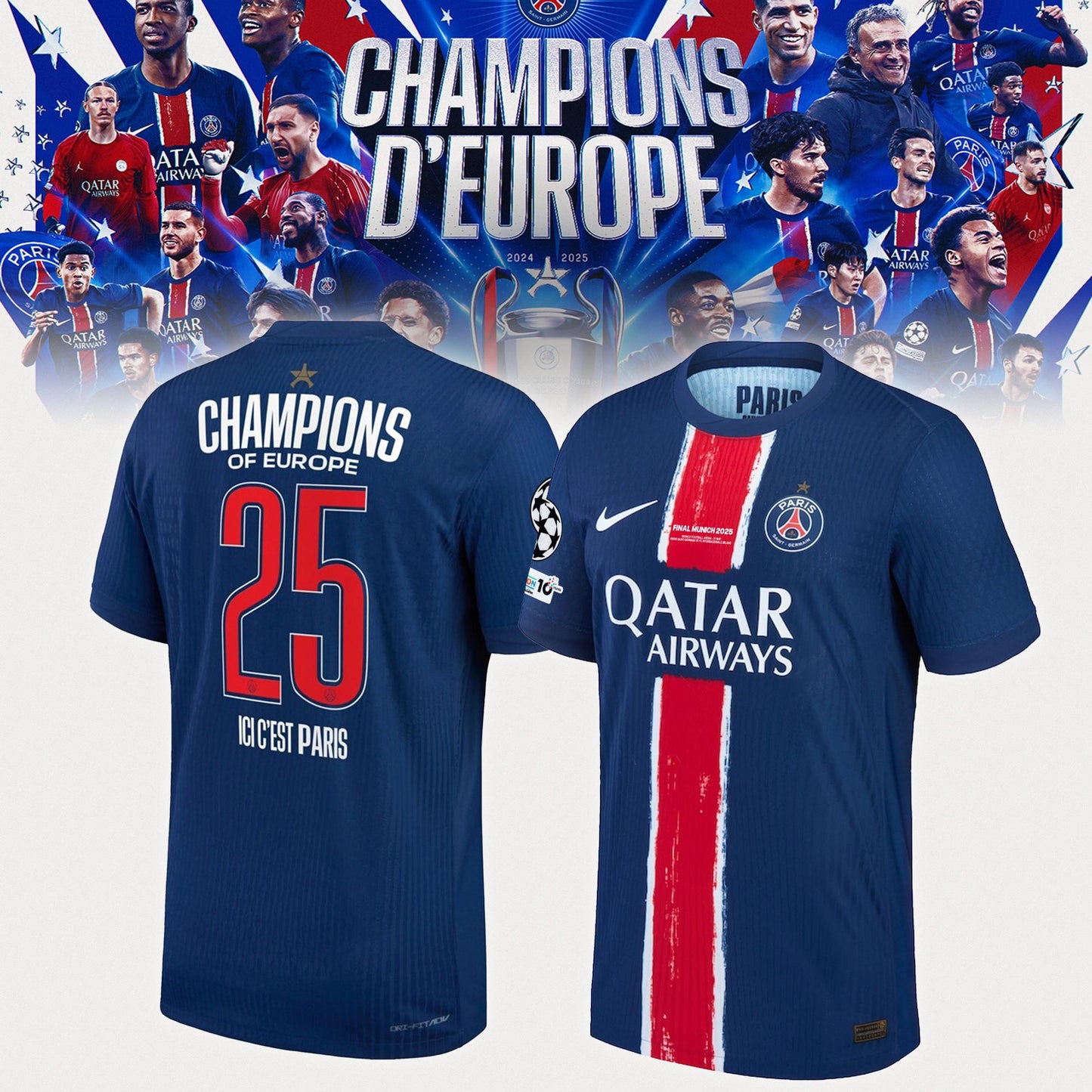 Paris Saint-Germain Champions of Europe 2025 Jersey