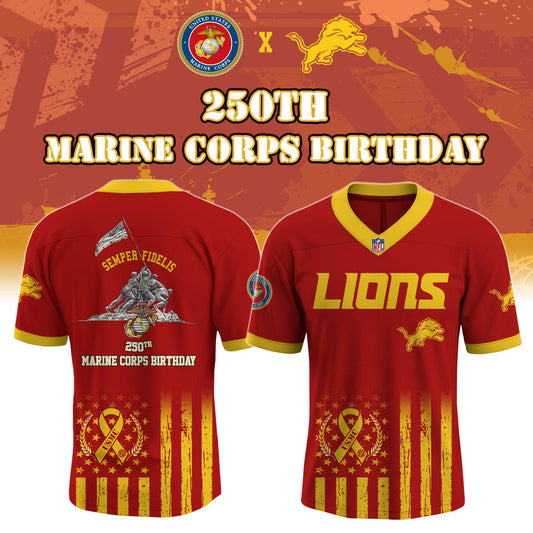 D Lions x 250th Birthday of the U.S. Marine Corps Jersey 2025 Limited Edition