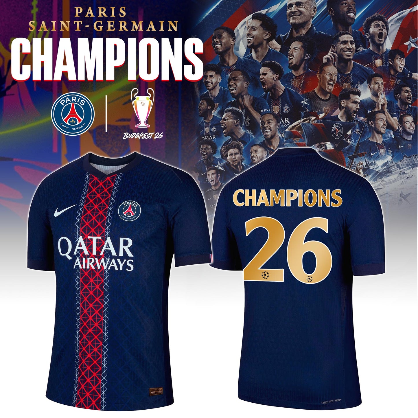 Paris Saint-Germain 2026 Champions League Winners Special Edition Jersey