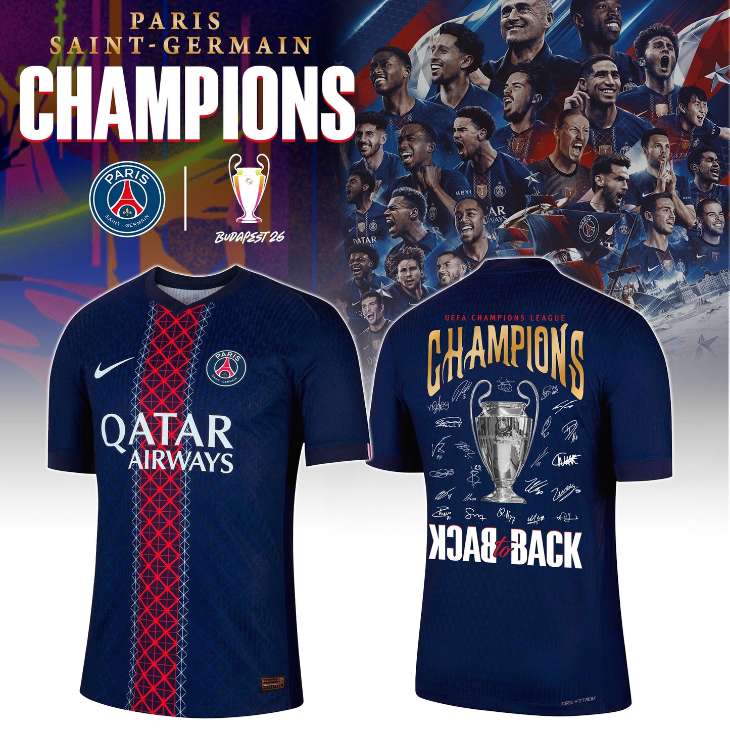 Paris Saint-Germain 2026 Champions League Winners Special Edition Jersey