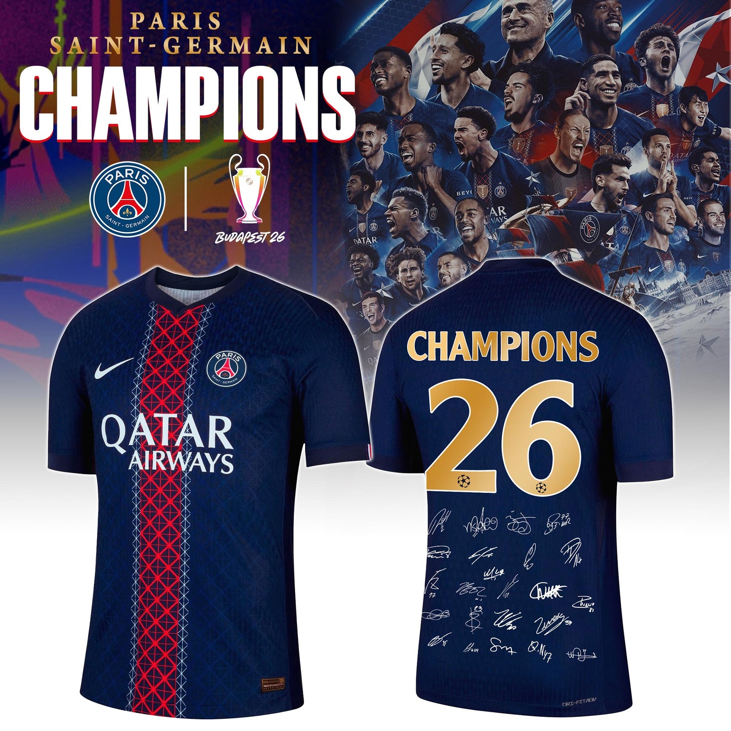 Paris Saint-Germain 2026 Champions League Winners Special Edition Jersey