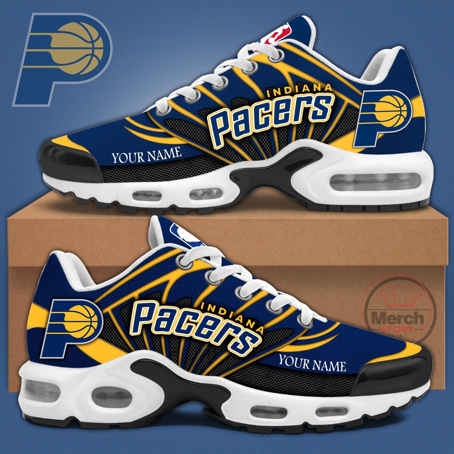 Indiana Pacers Personalized Air Max Plus Sneakers
