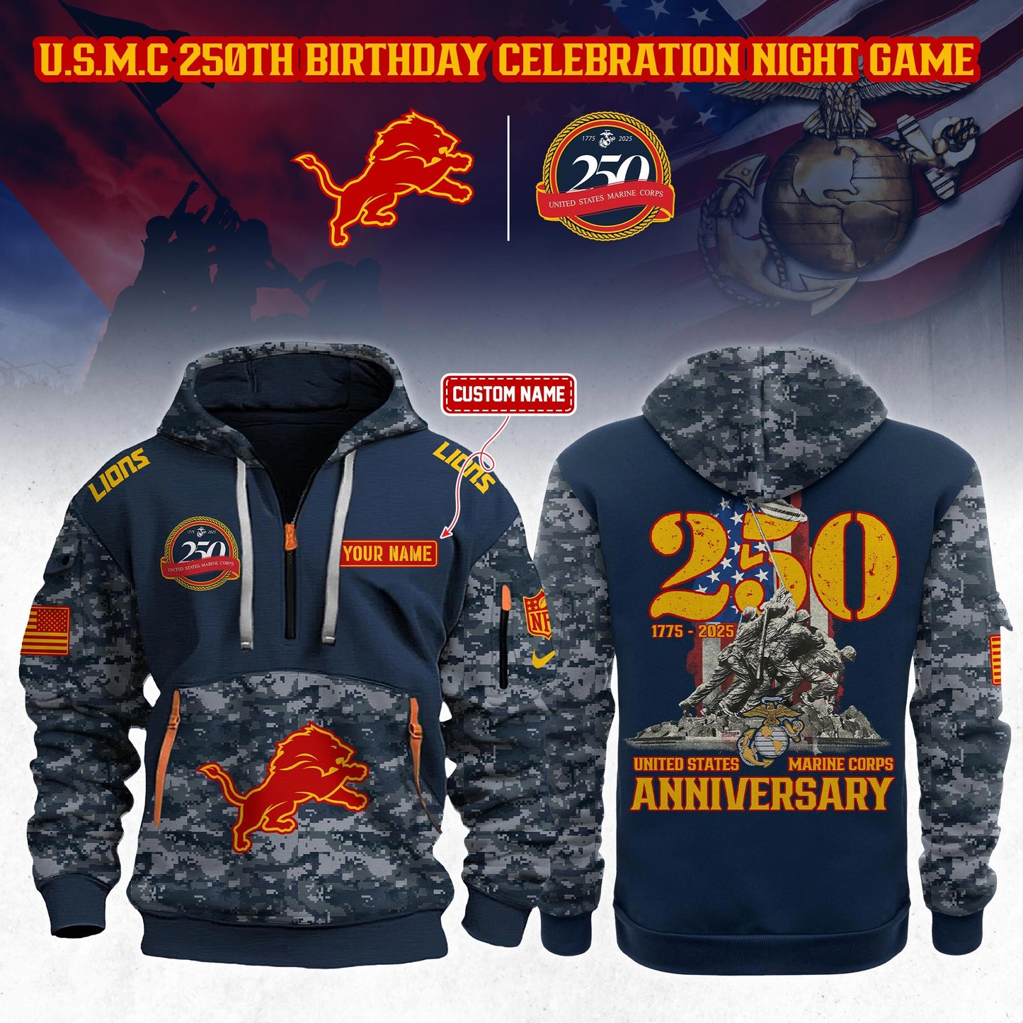 NFL x U.S.M.C 250th Anniversary Limited Editions 2025 Half Zip