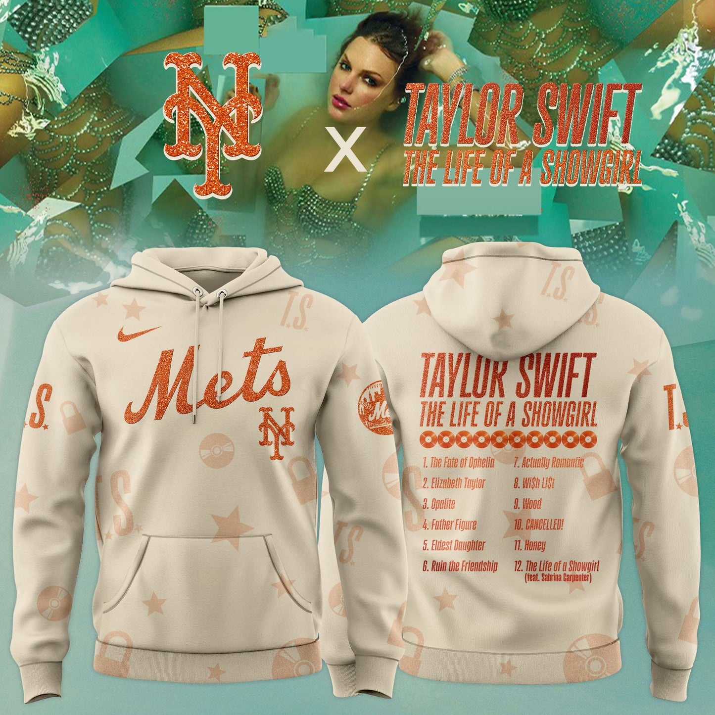 MLB x Taylor Swift “The Life of a Showgirl” 2025 Limited Editions Jersey Hoodie
